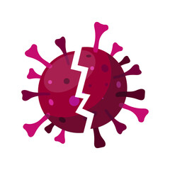 virus broken in half, vector illustration 