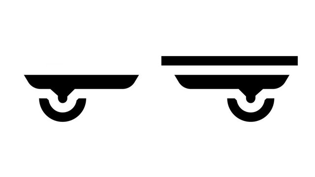 waveboard vehicle animated glyph icon. waveboard vehicle sign. isolated on white background