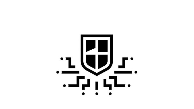 electonic cloud protection animated glyph icon. electonic cloud protection sign. isolated on white background