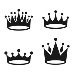 Crown set icon logo vector illustration.