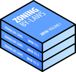 Legal/government concept: zoning by-laws in three volumes.