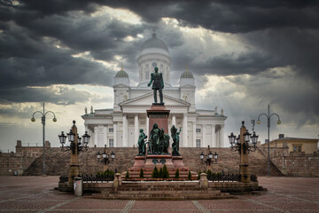 Obraz premium Cathedral in the center of Helsinki, Finland.