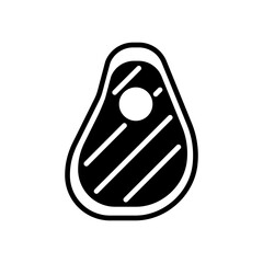Steak glyph icon. Barbecue and bbq grill sign
