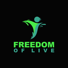 Freedom of Live Logo Design Vector