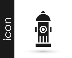 Black Fire hydrant icon isolated on white background. Vector.