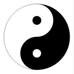 Black and white yin and yang symbol