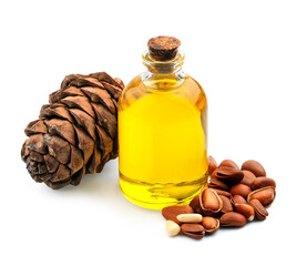 Cedar oil with pine nuts. Cedar sap