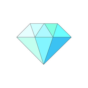 vector image blue diamond isolated on white background