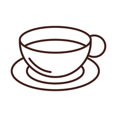 breakfast coffee cup on saucer line style