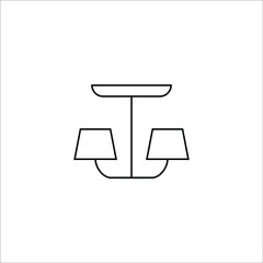 black chandelier icon on white background, vector illustration