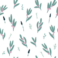 Vector Set of different plants isolated on white. Flowers and leaves collection for creating branding projects, logos, handmade craft items, web pages, magazine illustrations,