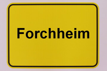 Illustration eines Stadteingangsschildes der Stadt Forchheim
