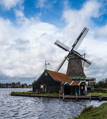Spinning Dutch windmill from Zaase Schans, Netherlands
