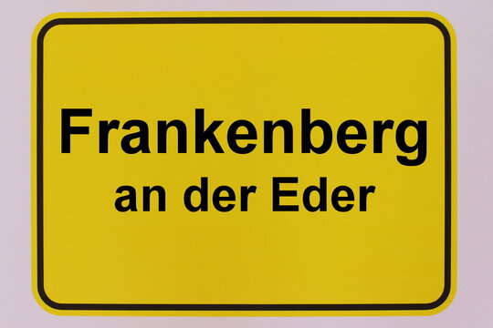 Illustration eines Stadteingangsschildes der Stadt Frankenberg an der Eder