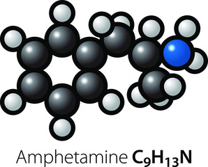 A molecule of amphetamine.