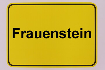 Illustration eines Stadteingangsschildes der Stadt Frauenstein