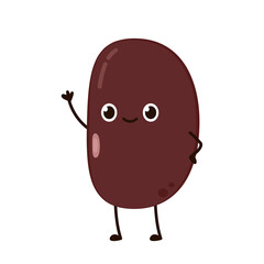 Kidney bean character. Kidney bean on white background.
