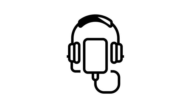 audio guid player animated black icon. audio guid player sign. isolated on white background