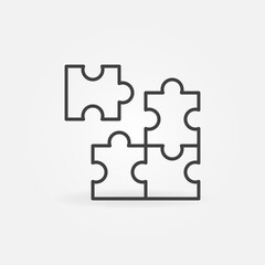 Puzzle Pieces vector concept icon or sign in outline style