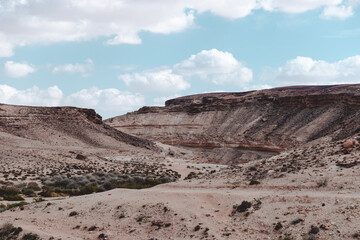 National park landscape view in Negev, Israel