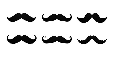 Moustache collection design vector isolated on white background