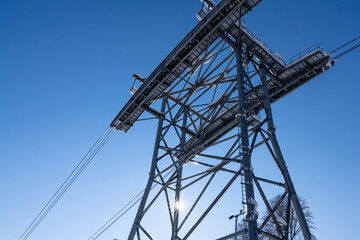 Metal construction of cable car lift