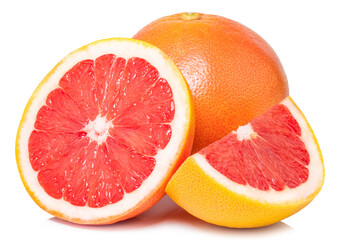Fototapeta na wymiar grapefruit citrus fruit isolated on white background with clipping path