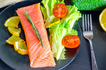 Lightly salted salmon fillet