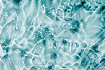 Foto op Canvas Liquid cream gel, green blue cosmetic texture with bubbles © K.Decor