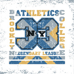 brooklyn t-shirt, atletics brooklyn, Fashion Typography sporty design the logo