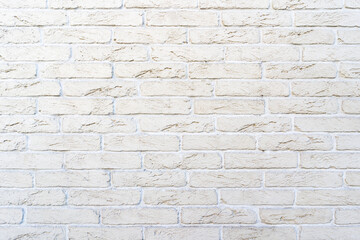 White brick wall. Texture of brick with white filling