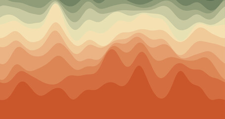 Abstract waves background. Loopable smoothly moving curves in autumn colors. Beautiful footage.