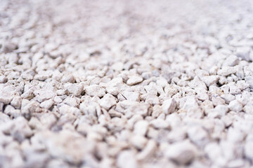 White stone gravel texture and background