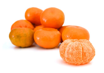 tangerine or mandarin fruit isolated on white background cutout