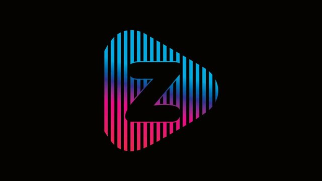 Letter Z Play Button, Media Studio Stream Based Technology, Colorful logo Videos