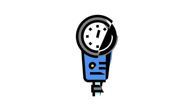 depth gauge animated color icon. depth gauge sign. isolated on white background