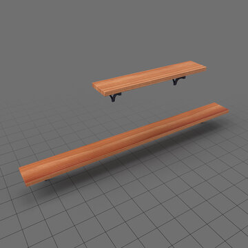 Wooden wall shelf