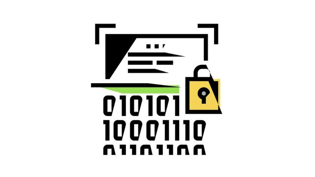 binary encryption animated color icon. binary encryption sign. isolated on white background