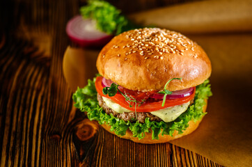 juicy burger with beef meat5