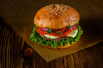 juicy burger with beef meat2