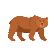 Cartoon bear on a white background. Flat cartoon illustration for kids.