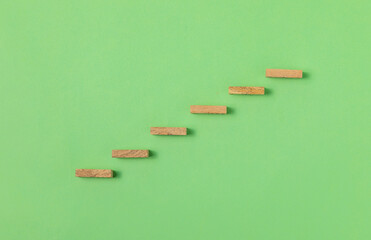 Wooden block stacking as step stair