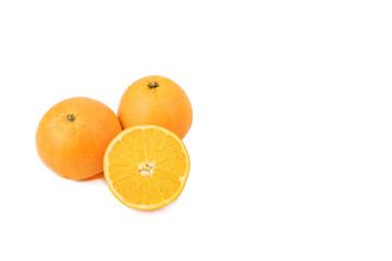 Orange fruits isolated on a white background.