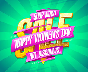 Happy Women's day sale vector banner design template