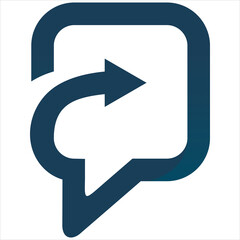 chat arrow line logo design