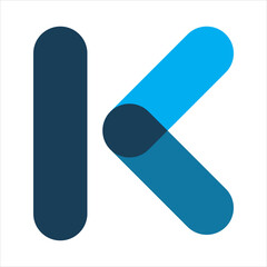 blue letter k logo design