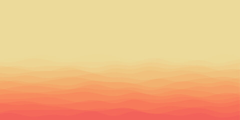 Fototapeta premium Abstract waves cover. Horizontal background with curves in yellow orange colors. Modern vector illustration.