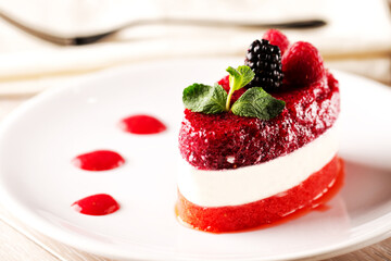 Panna Cotta with Fresh Berries. High quality photo