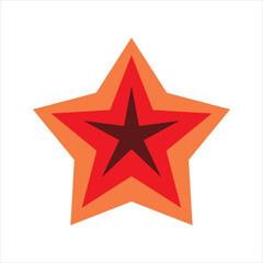red star shape logo design
