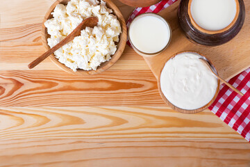 dairy products. dairy products on a wooden table